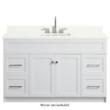 White washed vanity with white quartz top was designed for maximum storage space and maximum ease of use. Ariel Hamlet 55 In Bath Vanity In White With Quartz Vanity Top In White With White Basin F055s Wq Vo Wht The Home Depot Single Sink Vanity Single Sink Bathroom Vanity Bathroom Sink Vanity