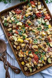 Easy Gnocchi With Roasted Vegetables The Hungry Waitress Recipe In 2021 Vegetarian Recipes Easy Roasted Vegetables Healthy Dinner Recipes