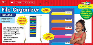 Scholastic Tf 5104 File Organizer Pocket Chart Multiple Colors