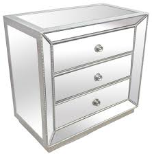 Mid century modern three drawer nightstand 17 x 18 x 32. Silver Mirrored Glass Bedroom 3 Drawer Nightstand Contemporary Nightstands And Bedside Tables By Homesquare T1803 Nightstand Houzz