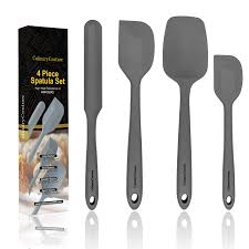Stainless steel kitchen utensil set australia fires 2020. Grey Silicone Spatula Set Non Stick High Heat Resistant Kitchen Utensils 608f Sturdy Steel Core Spreader Scraper Spoonula Spatulas 4 Piece Utensil Set Gift Box And
