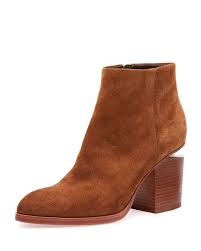 Alexander Wang Gabi Suede Tilt Heel Bootie Dark Truffle