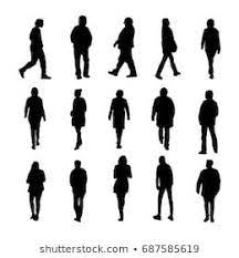 Set Of Silhouette Of People Walking And Standing Silhouette People Drawing People Silhouette Architecture