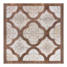 This metal wall medallion might be just what you're looking for. 32 Inch Antique White Metal And Wood Quatrefoil Medallion Framed Wall Art Decor Walmart Com Walmart Com