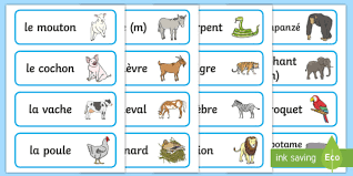 Animals that start with f in french. Animal Names In French Word Cards
