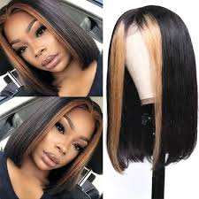Think of honey as the lbd of hair color: Nadula Lace Front Wig Straight Weave Highlights Color Strawberry Honey Blonde 180 Density 8 24 Inch Wig Nadula