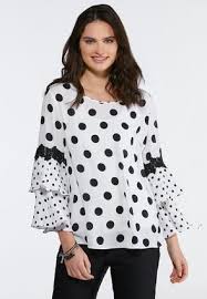 Black And White Polka Dot Blouse Cato Fashions Plus Size Black White Polka Dot Ruffle Top Catofashions Cato Fashion Plus Size Tops Fashion