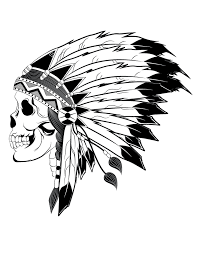 Find headdres cartoon human related clipart images. Indian Chief Skull Illustration Indian Skull Tattoos Native Tattoos Skull Art