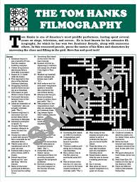 Free printable movie crossword puzzles kidscartoon. Movie Fan S Printable Crossword Puzzlecustom Digital Etsy