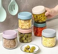 Factory Price 350ml 480ml Glass Food Storage Jar Empty Wide Glass Jar with  Plastic Lid