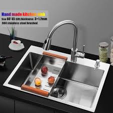Standard kitchen sinks typically range in size from 22 inches long for a single bowl to 48 inches long for a double bowl or farmhouse style. 60 45cm Topmount Stainless Steel Kitchen Sink Handmade Single Bowl Big Size Water Tank Ki Best Kitchen Faucets Pull Out Kitchen Faucet Stainless Kitchen Faucet