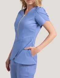 Tulip Top In Ceil Blue Medical Scrubs By Jaanuu Medical Scrubs Outfit Medical Scrubs Nursing Scrubs Outfits