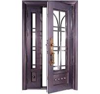 Exterior mother son steel door with glass
