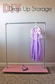 Diy Industrial Dress Up Storage Make A Dress Up Rack From Galvanized Pipes Super Easy Project Less T Dress Up Storage Dress Up Closet Playroom Organization