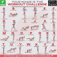 Fitness Workout Guide On Instagram Your Name Workout Challenge Try Or Pass Tag A Friend Follow Workout Challenge Health And Fitness Apps Workout Apps
