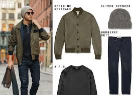 Army Green Bomber Jacket To Avoid The Bloated Feeling Which Take Simple Black Sweater To Show Men Nea Mens Outfits Green Bomber Jacket Army Green Bomber Jacket
