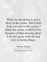 What We Are Doing Is Just A Drop In The Ocean But If That Drop Picture Quotes