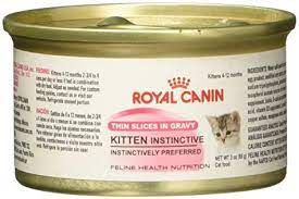 Royal Canin Feline Health Nutrition Kitten Instinctive Thin Slices In Gravy Canned Cat Food 3ounces 24pack To Vi Canned Cat Food Feline Health Best Cat Food