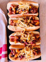 Lay hot dogs on beans and bake for 30 minutes longer. Three Bean Vegetarian Chili Dogs Recipe Live Love Laugh Food