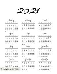 Minimal One Page Calendar For 2020 2021 Free Printables In 2020 At A Glance Calendar Calendar Printables Calendar Pages