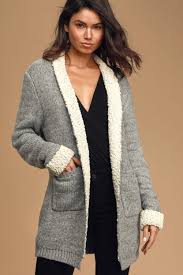 Cute Heather Grey Cardigan Open Front Cardigan Cardigan Lulus