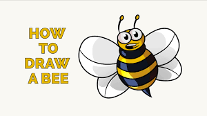 Honey bumble bee woodcut vintage bumblebee drawing. How To Draw A Cartoon Bee Easy Drawing Tutorial Youtube