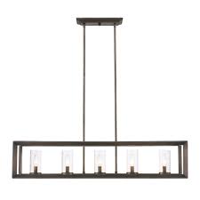 Hampton bay oron 3 light brushed steel island with white glass shades hdp12070 the home depot. Golden Lighting Smyth Collection 5 Light Gunmetal Bronze Island Pendant 073lpmpgmt The Home Depot Golden Lighting Kitchen Island Lighting Island Lighting