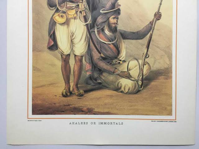 Sikh Print Emily Eden AKALEES OR IMMORTALS 18in x 23in - BidCurios