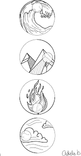 4 Element Symbols Water Earth Fire And Air Tattoo Idea No 1 Drawn On Illustrator Air Tattoo Body Art Tattoos Diy Tattoo