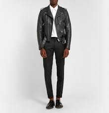 Sandro Slim Fit Leather Biker Jacket Mr Porter Leather Jacket Jackets Menswear