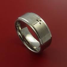 Titanium Christian Wedding Band Cross Ring Made To Any Sizing And Finish 3 22 Aliancas
