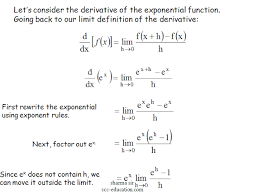 Differentiation Of Exponential Functions Scc Education