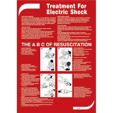We are manufacturer & trader of electrical shock treatment posters. Treatment For Electric Shock Poster 50x35cm Language English Material Symbol White Self Adhesive Vinyl