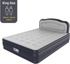 A california king is a special size many stores do not carry; Yawn Air Bed Size Self Inflating Airbed With Built In Pump Headboard Fabric Grey King Amazon Co Uk Home Kitchen