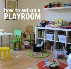 There are even ideas on how to set up a double workspace where siblings can each command their own areas without collapsing into fisticuffs. How To Set Up A Playroom Playroom Kids Room Kids Playroom