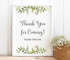 Greenery Thank You For Coming Please Take One Sign Baby Shower Etsy Baby Signs Baby Shower Etsy Baby Shower Signs