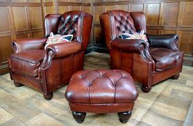 Great savings & free delivery / collection on many items. F50 1063 Tetrad Oskar Dfs Cigar Brown Leather Chesterfield Wingback Armchair 1 Of A Pair Folio 50 Stourport Antique Furniture