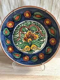 Mexican Ceramic Pottery Folk Art Hanging Wall Plate 10 Etsy Mexican Ceramics Ceramic Pottery Hanging Art