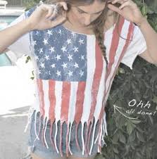 Make this 4th of july tee that comes with white and blue shoulders and majorly appear in red color. Diy Tank Top And Shorts For The 4th Of July