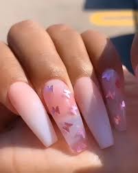 Since acrylic nails are a combination of liquid monomer and powder polymer when applied to your nails and exposed to the air, they form a hard layer, so you're. Pin By Kiara On Nails Baby Pink Nails Acrylic Purple Acrylic Nails Baby Pink Nails