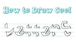 Draw the outline sketch for the letters in pencil. How To Draw Cool 3d Letters Wrapped Around Over And Under Notebook Paper Lines Easy Steps Drawing Tut Drawings On Lined Paper Lettering Art Drawings Simple