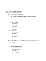 Jenis Sukan Rekreasi