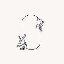 Download Premium Vector Of Oval Botanical Frame Element Vector 846031 Line Art Vector Framed Tattoo Drawings Of Friends