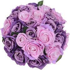 This amazing pink, purple & succulents bouquet bridal bouquet was photographed by diana marie photography and designed by portland wedding + event to swoon over more bouquet recipes. Amazon Com Artiflr Artificial Flowers Rose Bouquet 2 Pack Fake Flowers Silk Plastic Artificial White Roses 18 Heads Bridal Wedding Bouquet For Home Garden Party Wedding Decoration Purple Pink Home Kitchen