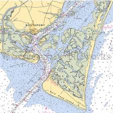 north carolina southport nautical chart decor bald