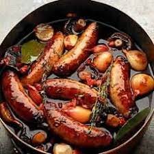 Venison Sausages Braised In Red Wine Recipe Venison Recipes Wine Recipes Venison Sausage Recipes