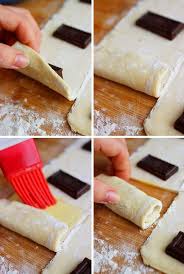 3 Ingredient Cheater S Chocolate Croissants Recipe Pastries Recipes Dessert Puff Pastry Desserts Chocolate Croissant Recipe
