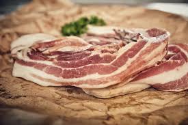 dry cured smoked streaky bacon