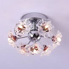 We offer a variety of designs including flush mount ceiling fixtures, track lighting and more. Floral Ceiling Light Clear Purple Crystal Modern 7 Led Semi Flush Light For Foyer Takeluckhome Com