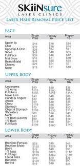 We can remove hair from any area of the body, but everyone's a little bit different. Laser Hair Removal Pricing